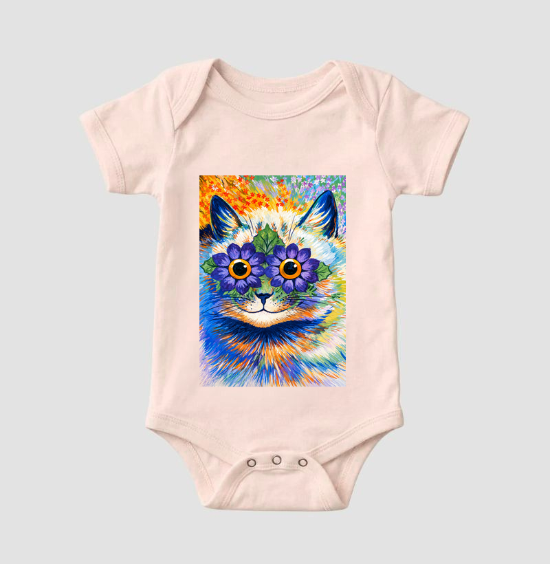 Psychedelic Flower Cat -  Louis Wain - Body Infantil