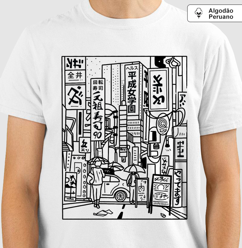 Camiseta Tokyo Neon Algodão Premium 