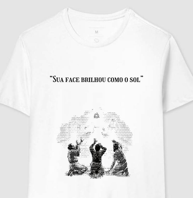 Camiseta sua face brilhou como sol