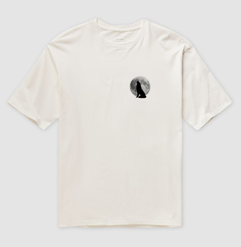 Camiseta Oversized Uivo pra Lua 100% Algodão