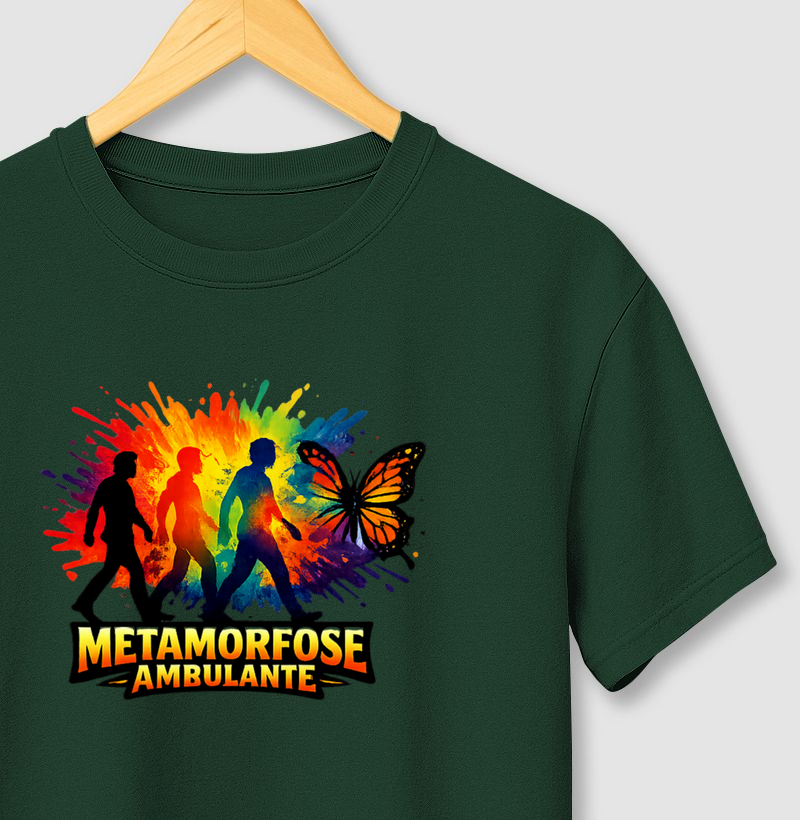 Camiseta Metamorfose Ambulante. Coleção Música. Masculina e Feminina. Algodão Premium