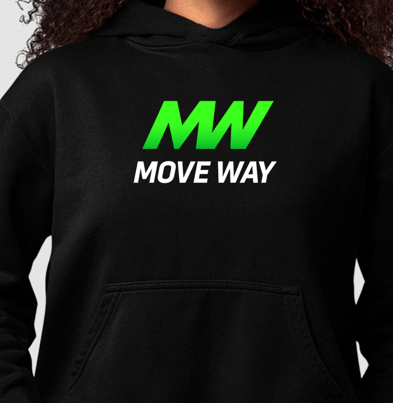 Hoodie Moletom MW Move Way!  Coleção Motivação Treino. Masculina e Feminina. Algodão Premium.