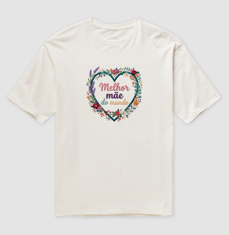 Melhor mãe do mundo - Coração bordado