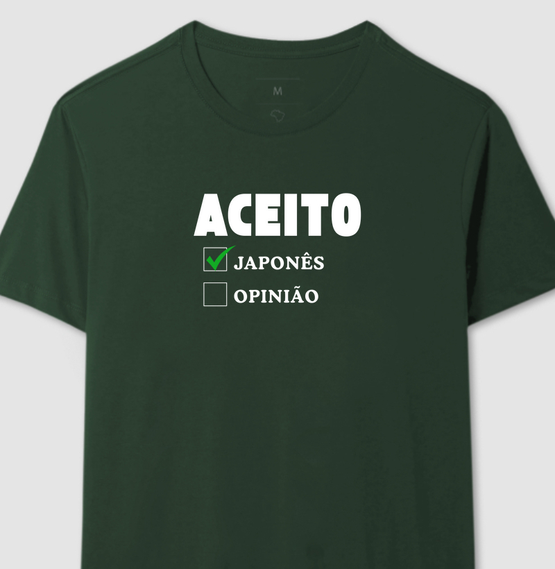 Aceito japonês e não opinião