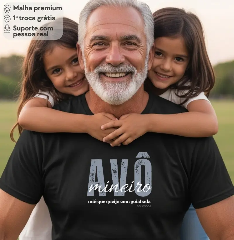 Camiseta Avô Mineiro - Mió que queijo com goiabada