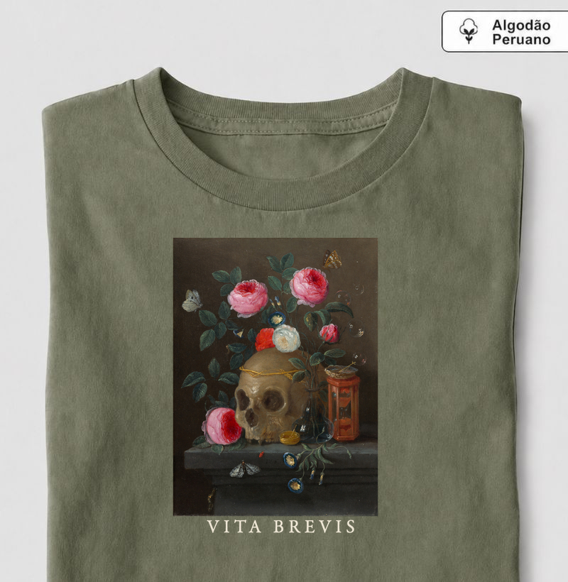 Vanitas — A Brevidade da Vida - Camiseta Algodão Peruano