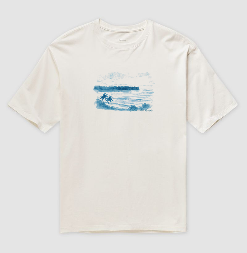 Camiseta Praia do Outeiro das Brisas Aquarela – Bahia Oversized 