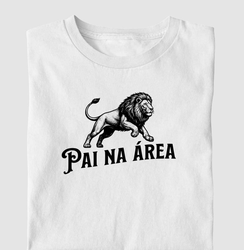 Camiseta Pai na área - ilustração preta - Algodão Premium