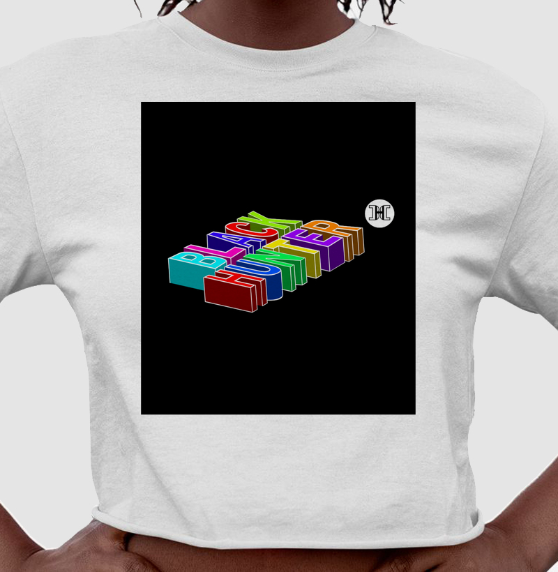 cropped letras deitadas colors black hunter