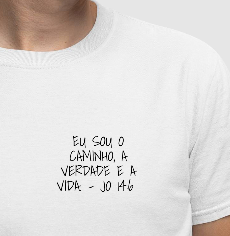 Camiseta Masculina João 14:6 Bolso - Camiseta