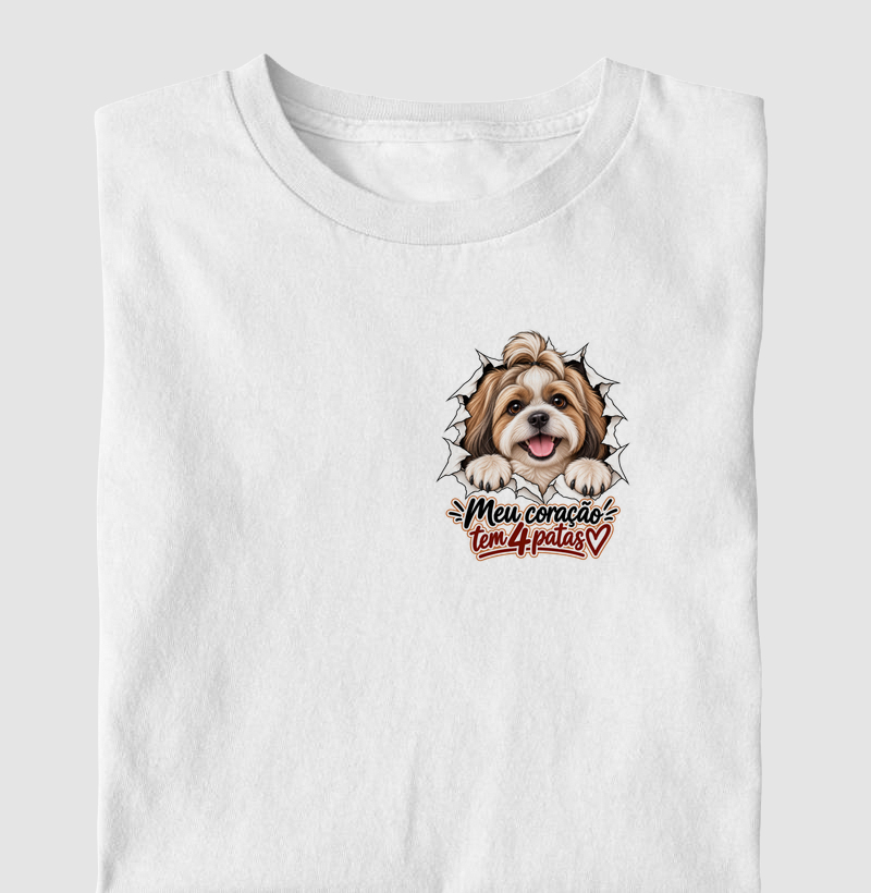 Meu coração tem 4 patas - Shih Tzu - Camiseta
