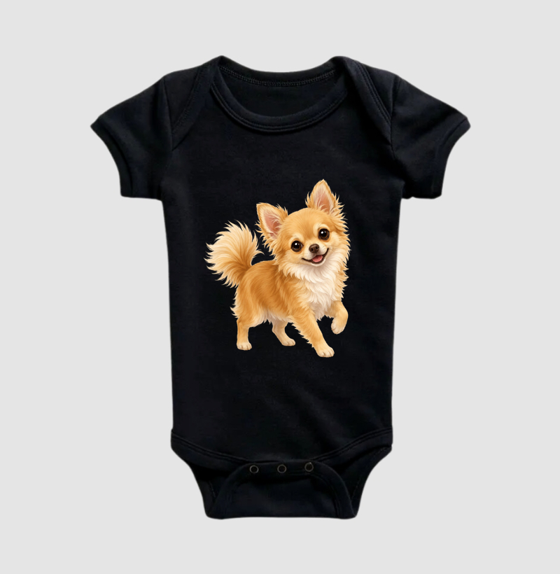 Chihuahua Bege - Desenho Animado - Body Infantil