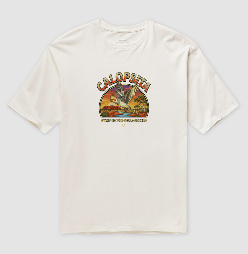 Camiseta Oversized Calopsita Sunset
