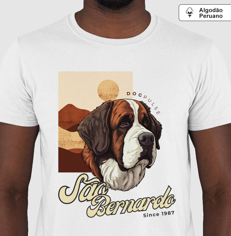 Camiseta Algodão Peruano São Bernardo Busto Dog Pulse