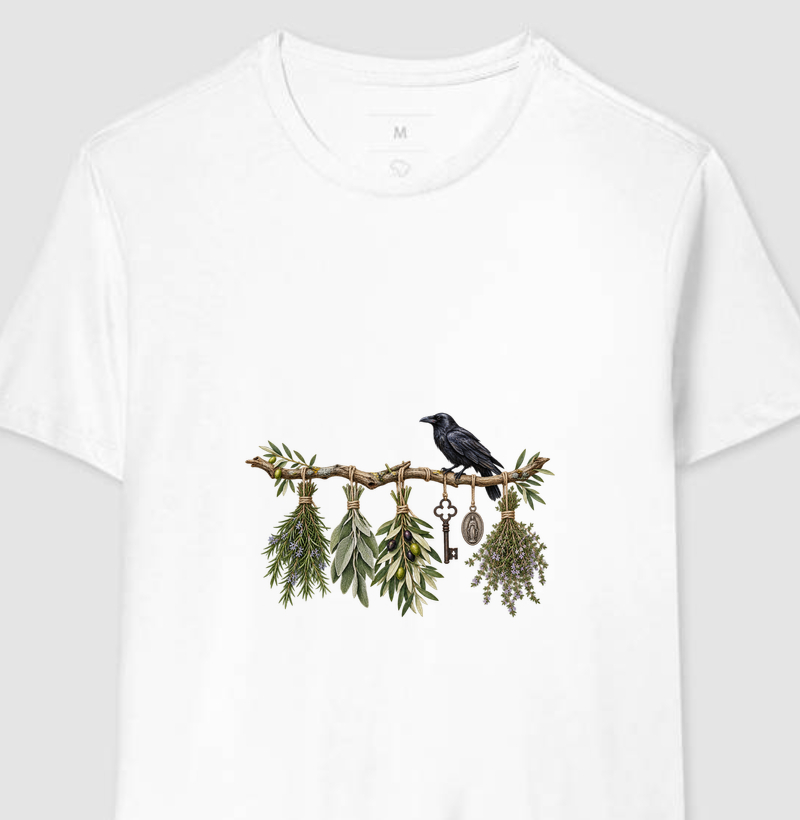 São Bento — Ervas Monásticas e Chave da Paz - Camiseta