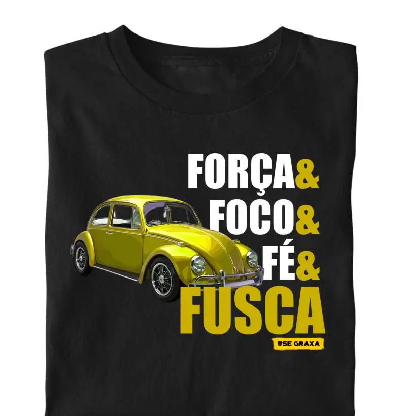 Força Foco Fé Fusca Amarelo