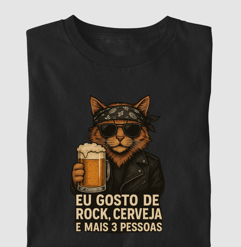 Gato Gosto de rock, cerveja e mais 3 pessoas