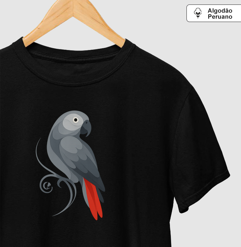 Camiseta Algodão Peruano Papagaio do Congo - Movimento