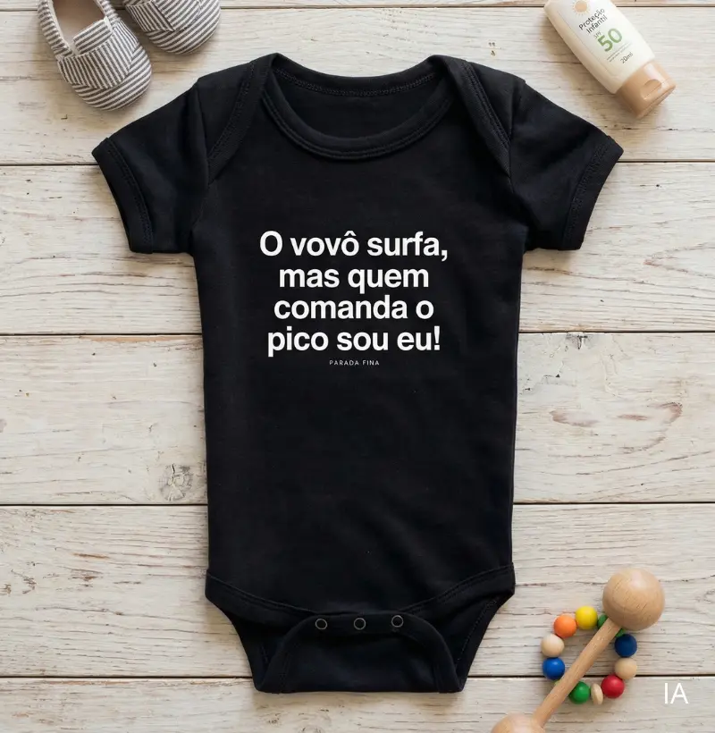 O vovô surfa, mas quem comanda o pico sou eu!
