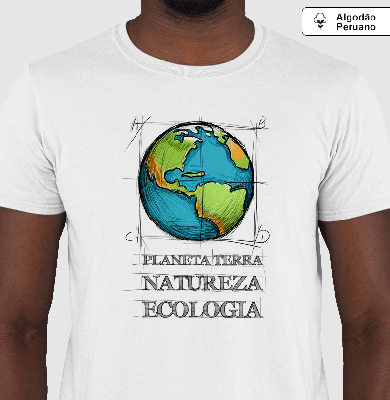 Camiseta Algodão Peruano Planeta Terra
