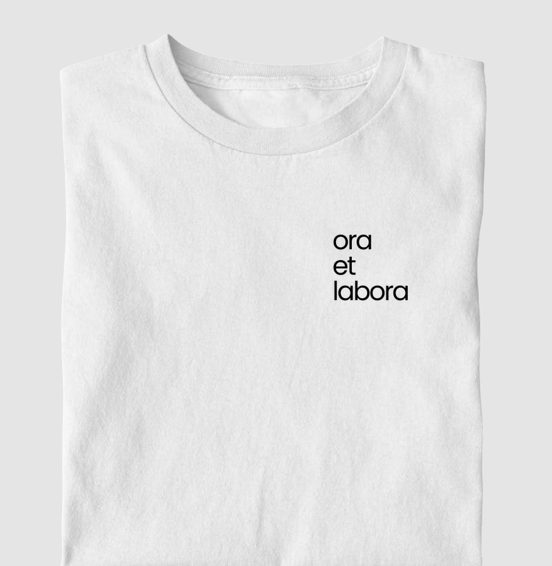 Camiseta Ora et Labora | Espiritualidade Beneditina | Camiseta Católica Masculina