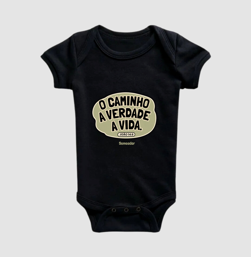 Body Infantil Cristão Caminho Verdade e Vida Emblema