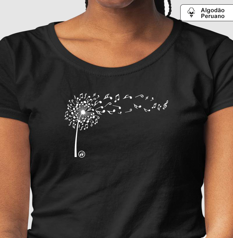 Dente de Leão em Notas - Camiseta Algodão Peruano