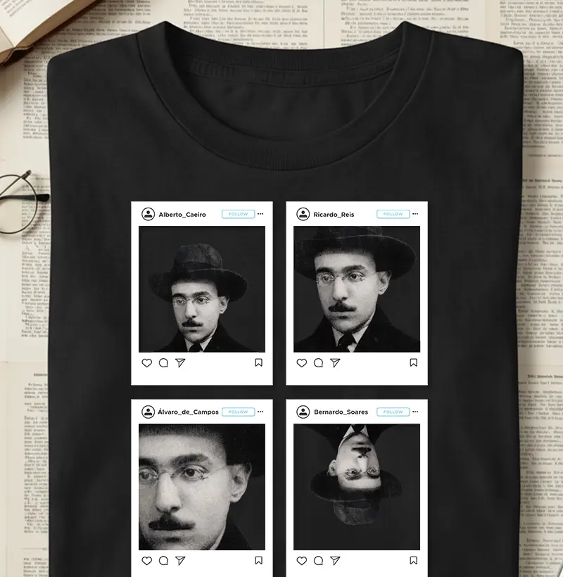 Camiseta - Fernando Pessoa Heterônimos no Instagram