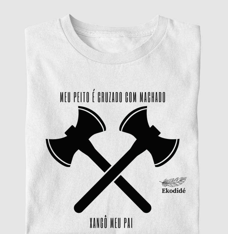 Meu peito e cruzado com machado