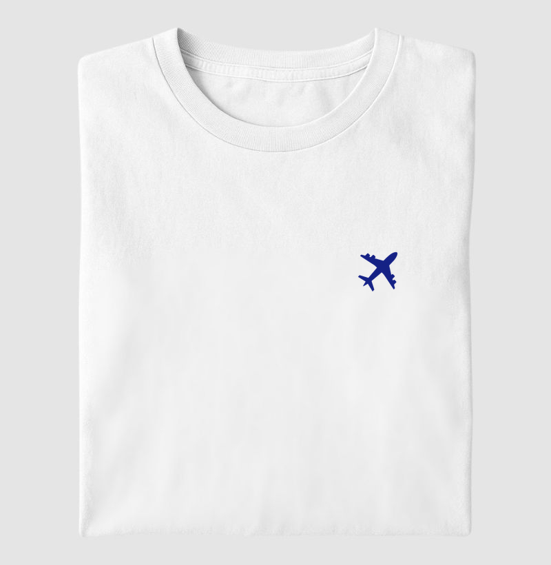 Camiseta Minimalista - avião azul escuro