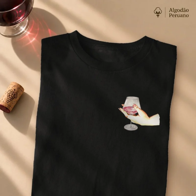 Camiseta Elegância Rosé - Camiseta Algodão Peruano