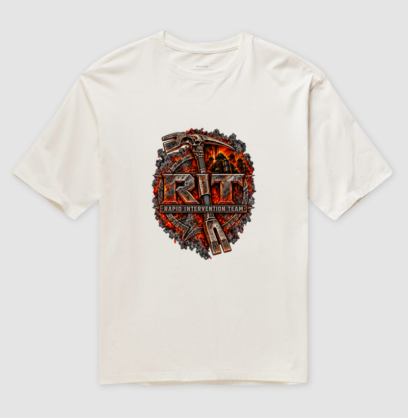 RIT Rapid Intervention Team Escudo - Camiseta Oversized