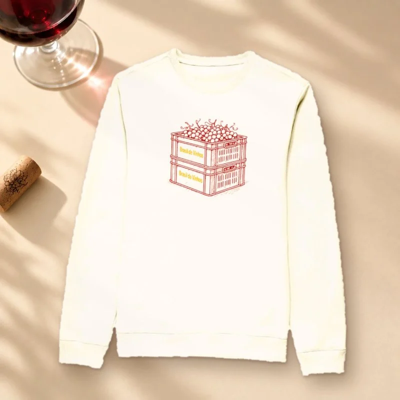 Suéter Moletom Brasil de Vinhos - Caixa Vinho - Suéter Moletom