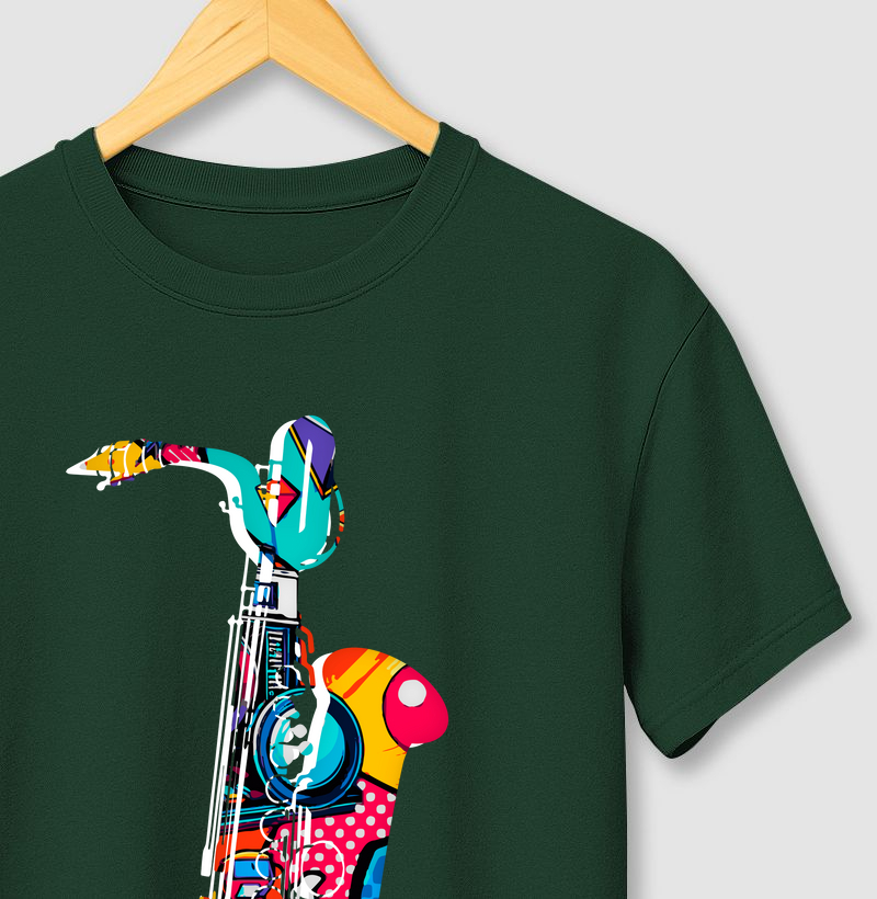Camiseta Saxofone Barítono Pop Art