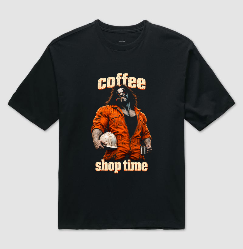 Coffee Shop Time - Lobo - Camiseta Oversized