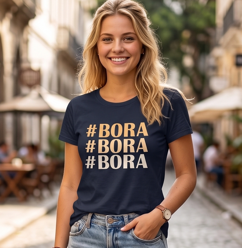  Camiseta Feminina Gamer "#Bora #Bora #Bora"
