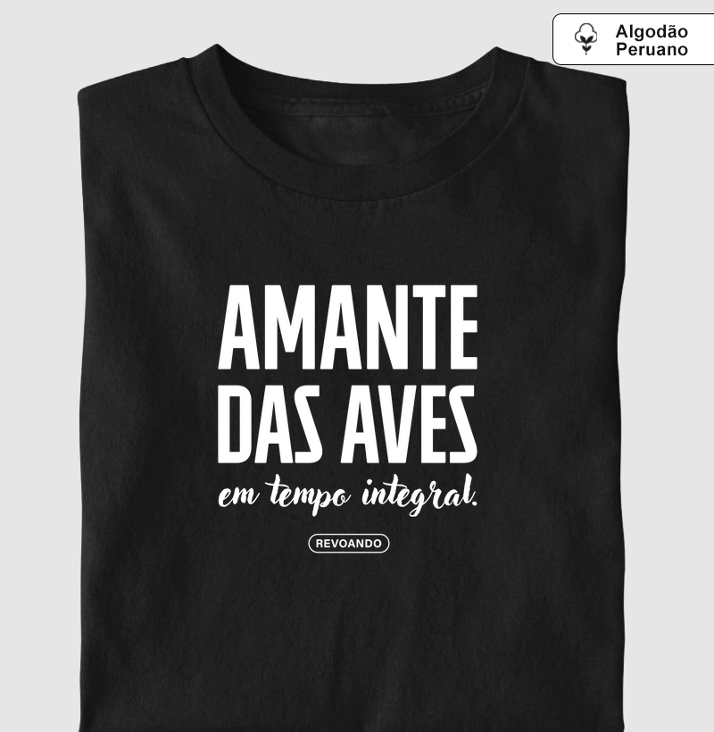 Aves em texto - Amante das aves - Algodão Peruano