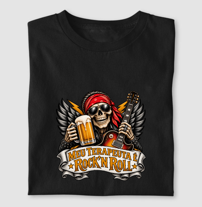 Camiseta "Meu Terapeuta é Rock'N Roll"