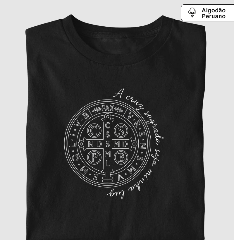 Camiseta Algodão Peruano Medalha de São Bento