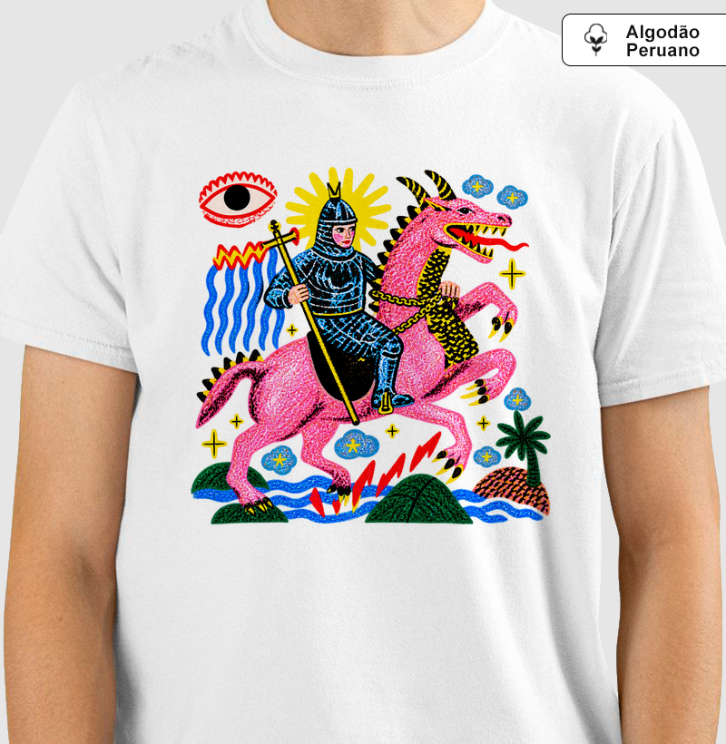 Camiseta Algodão Peruano O Toque do Cavaleiro e o Dragão - Camiseta Algodão Peruano