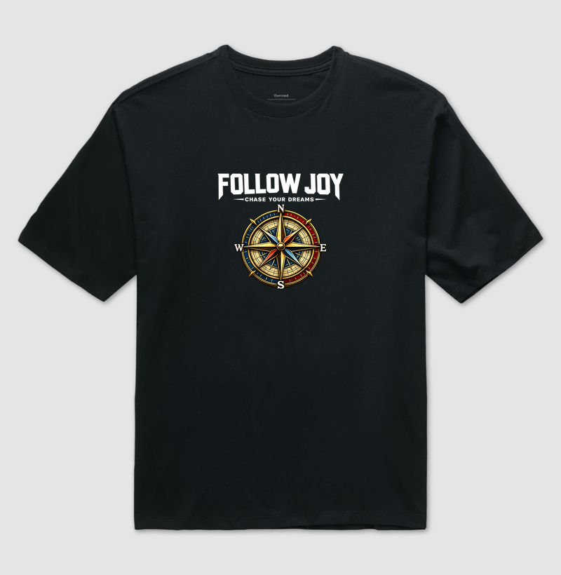 Follow Joy - Bússola  - Camiseta Oversized