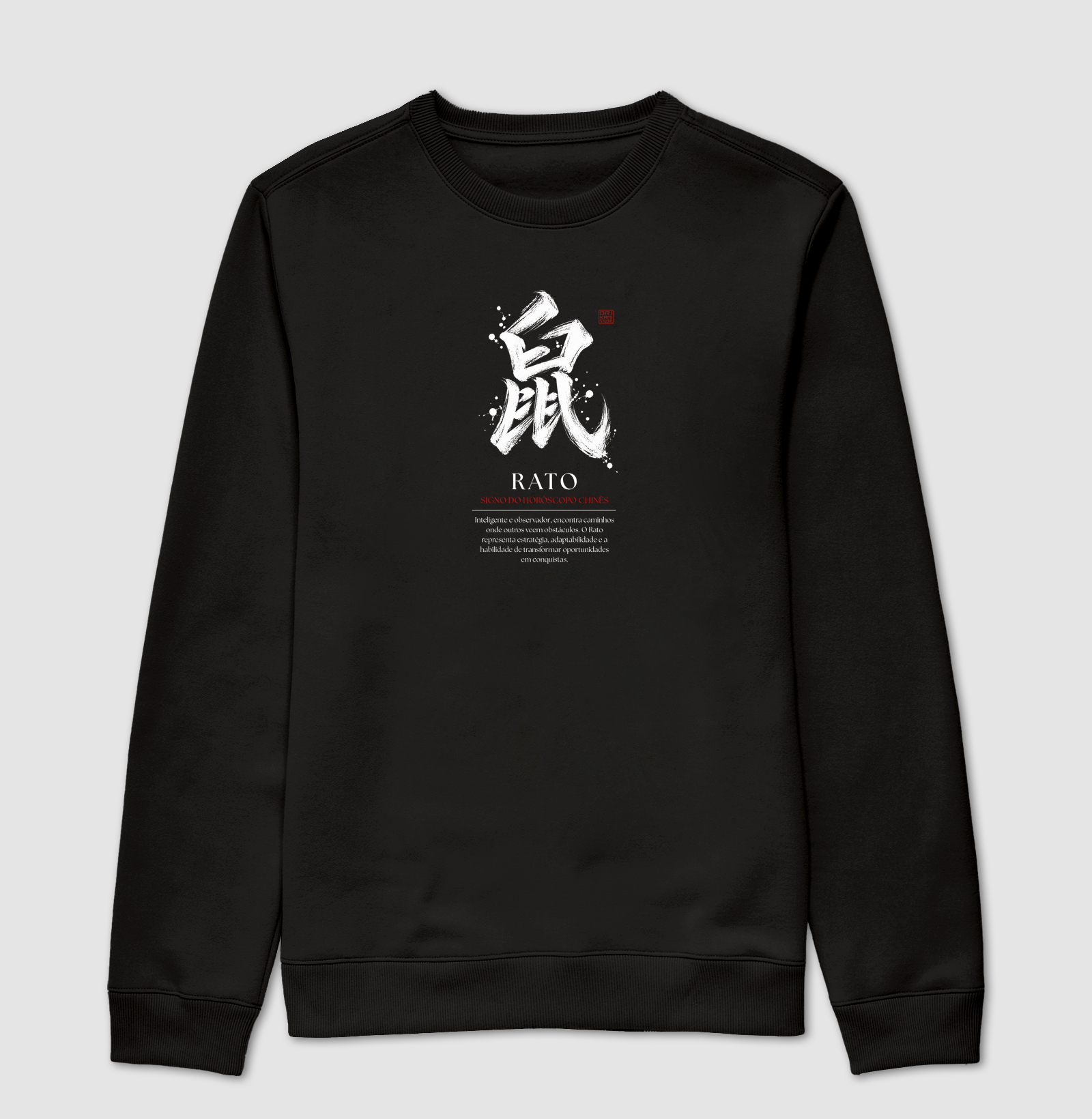Rato Kanji - Horóscopo Chinês - Suéter Moletom
