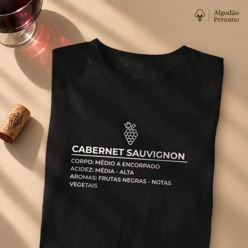 Camiseta Cabernet Sauvignon: Ficha Técnica - Camiseta Algodão Peruano