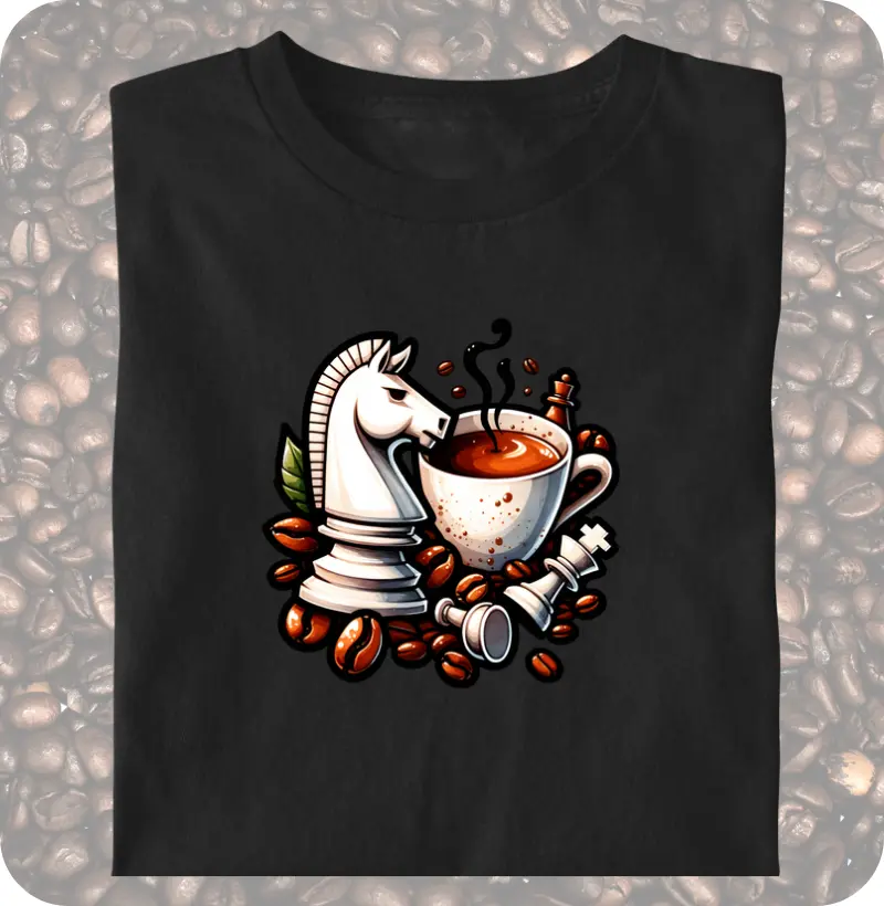 xícara de café e xadrez