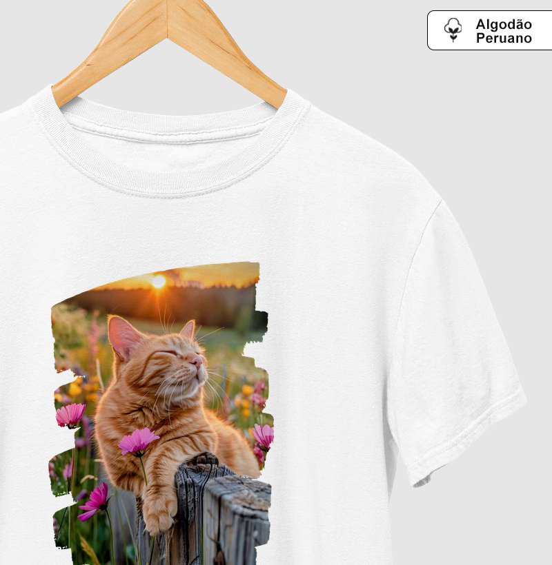 Gato Laranja no Pôr do Sol