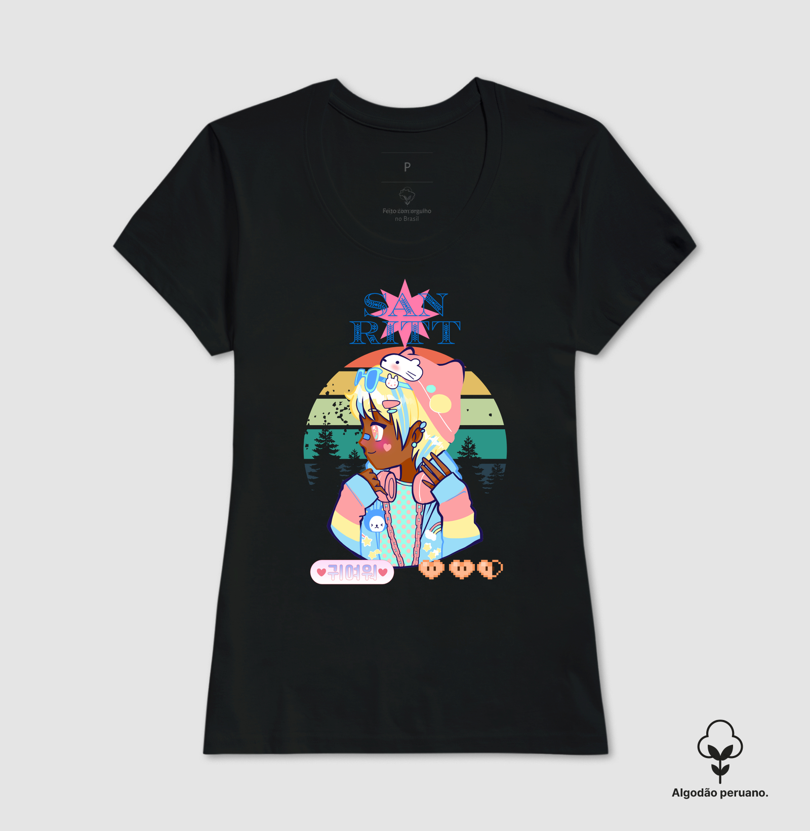 Camiseta Algodão Peruano S★R heart