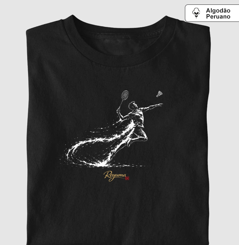 Camiseta Masculina e Unissex de Algodão Peruano Badminton "Flight" 
