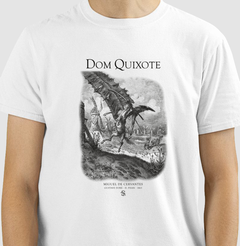 Dom Quixote — Contra os moinhos - Camiseta