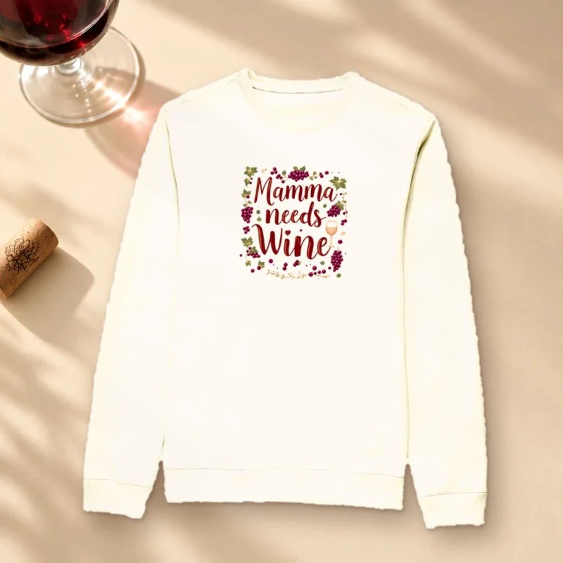 Moletom Mamma Needs Wine - Suéter Moletom