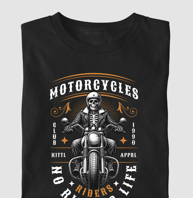 Camiseta Motociclista Caveira Riders - Estilo Custom